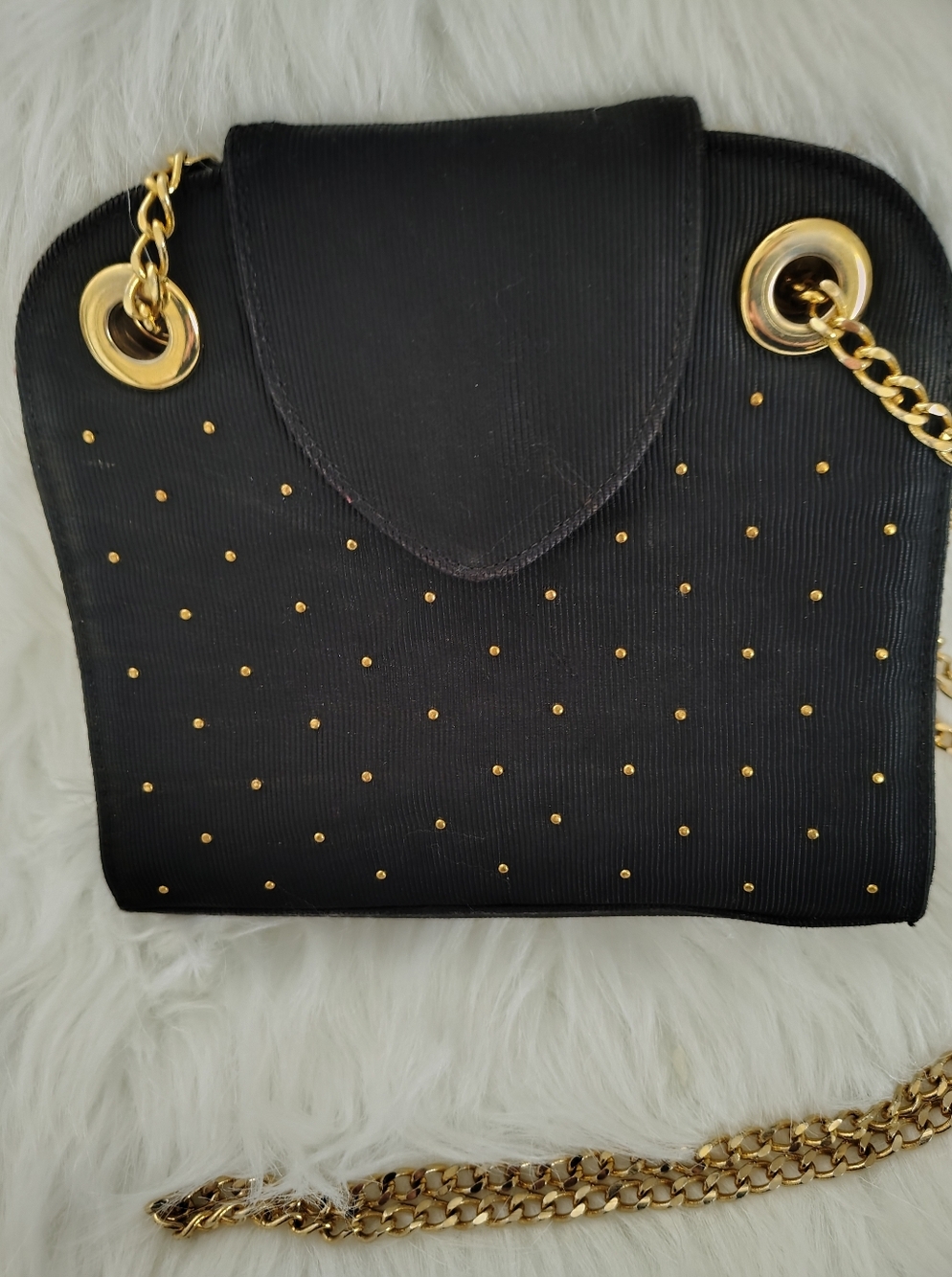 Stuart Weitzman Small Black/Gold Tone Studs On Front